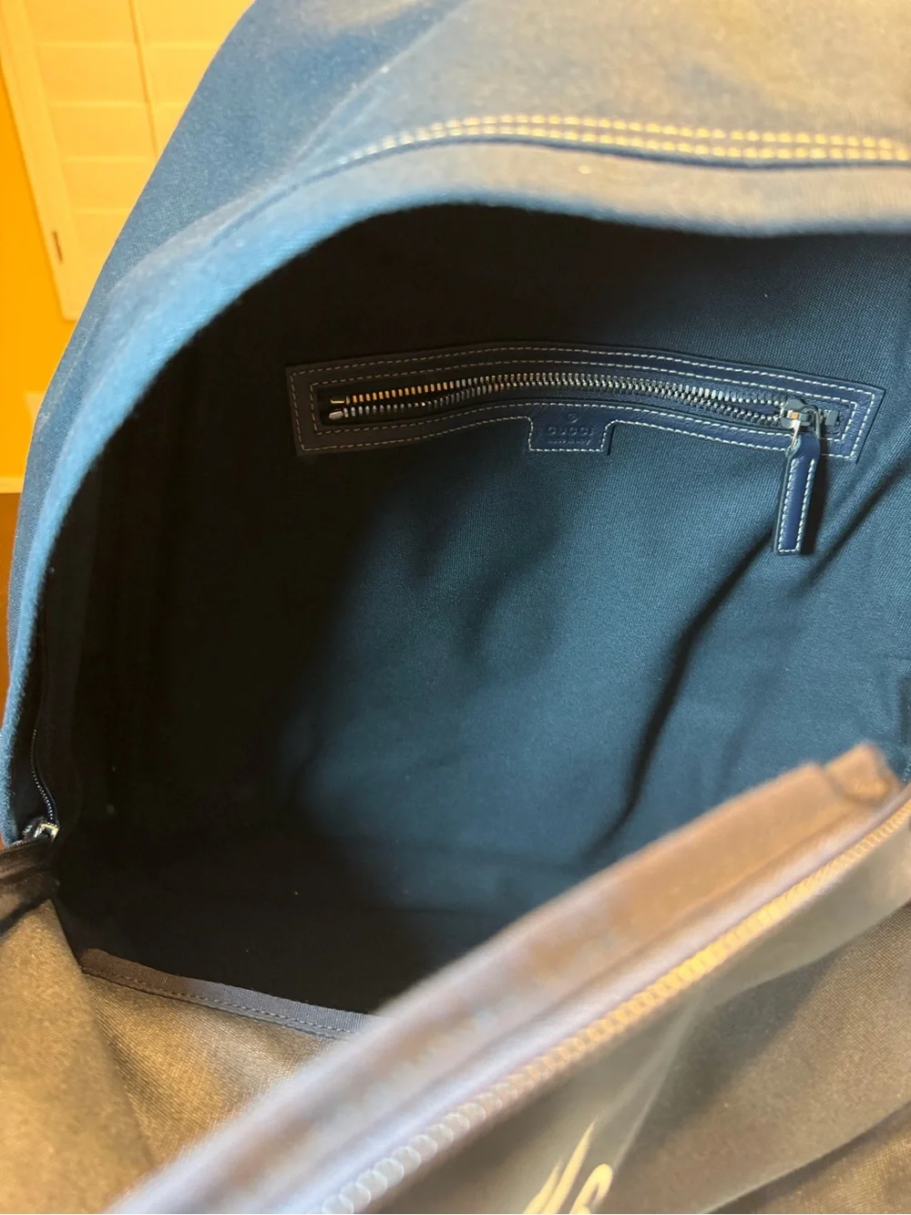 New Authentic Gucci Logo Black Canvas Backpack